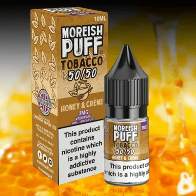 Box of 10 Moreish Puff Honey & Creme Tobacco 50-50 E-liquid