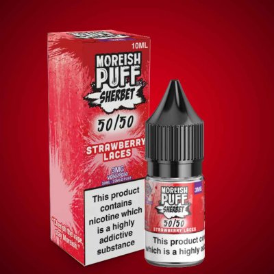 Box of 10 Moreish Puff Strawberry Laces Sherbet 50-50 E-liquid