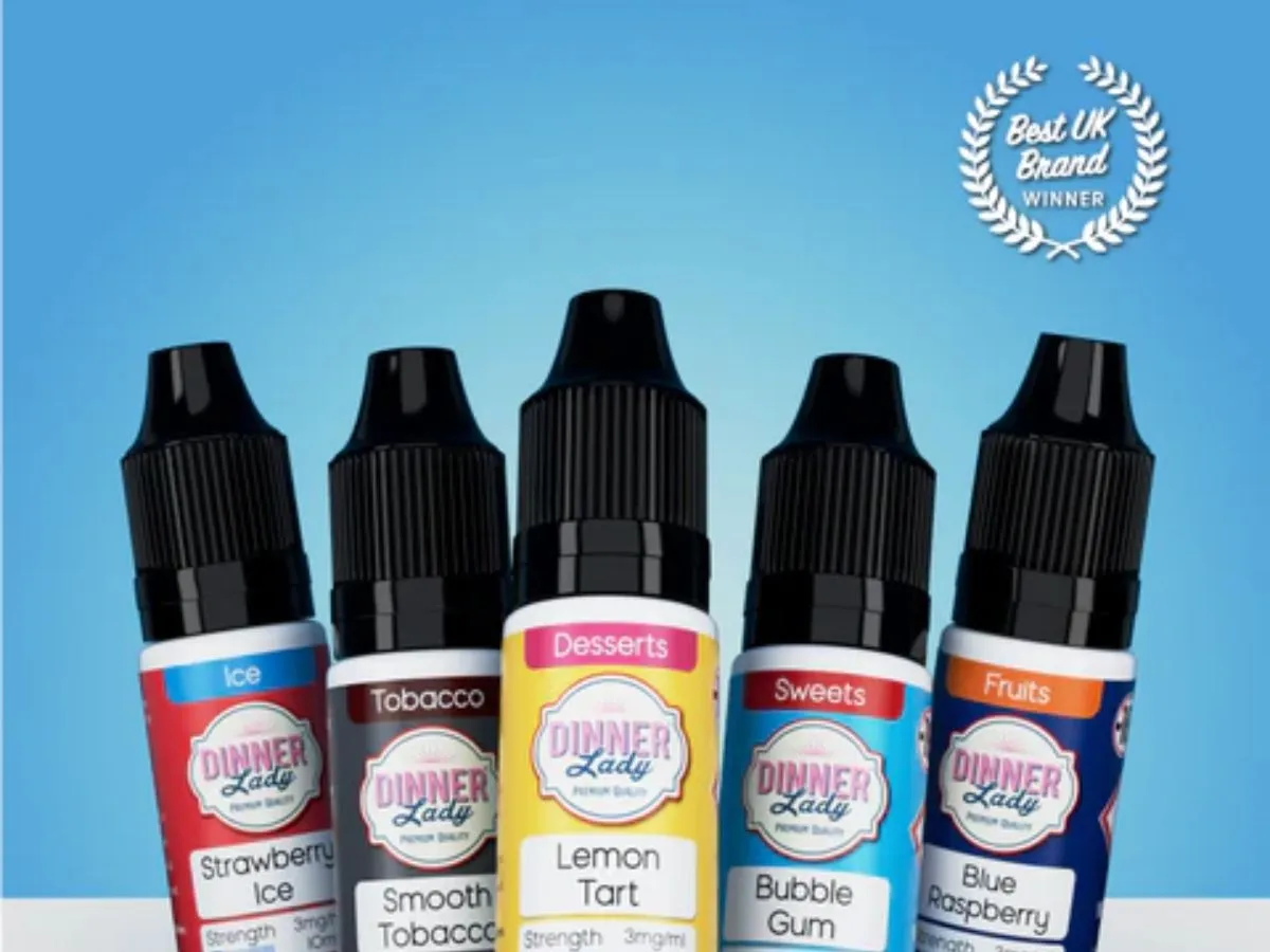 Variety of Dinner Lady Sweets Range e-liquid flavors